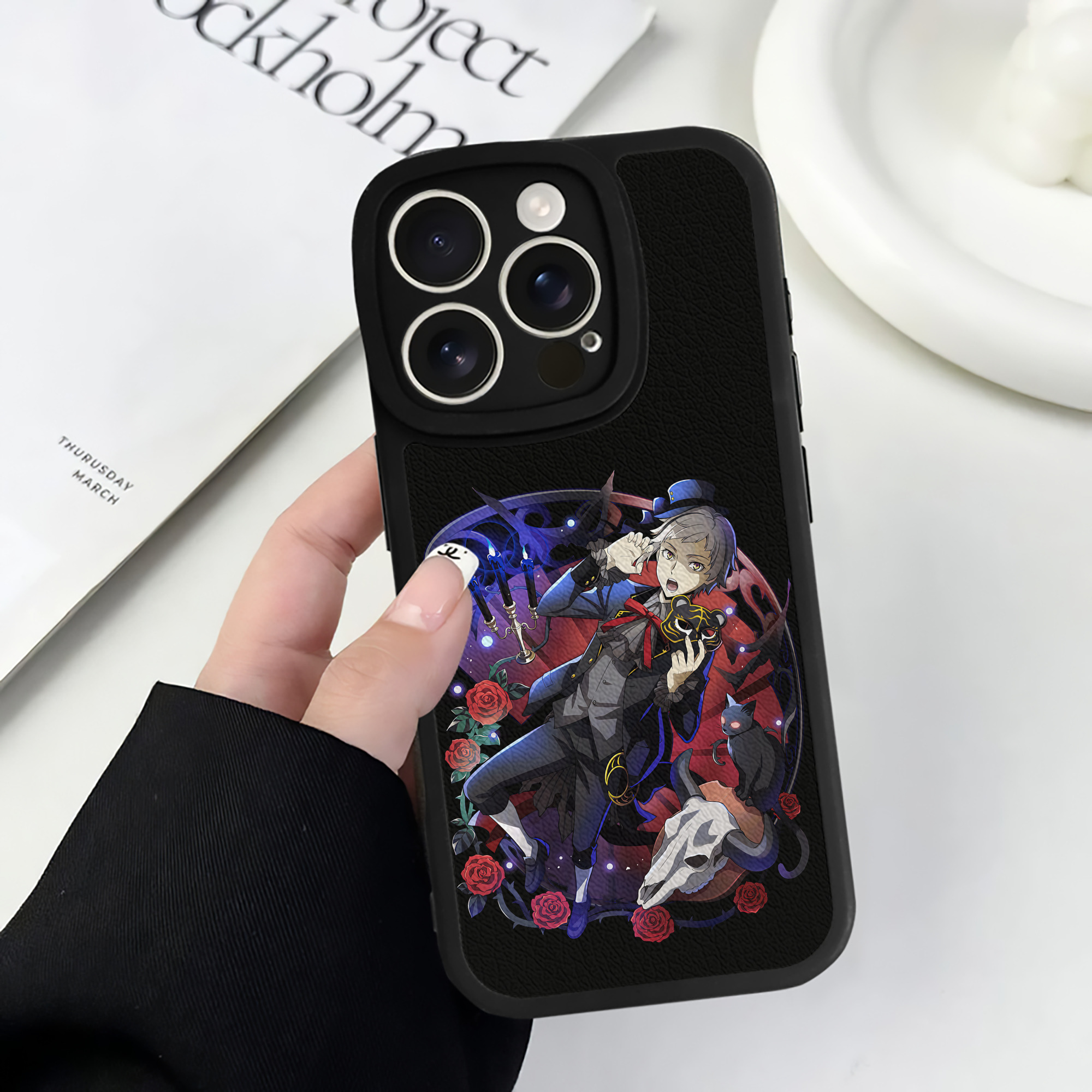 （画像用） 文豪ストレイドッグス Bungo Stray Dogs 【iPhone 16シリーズ対応】シリコンスマホケース（レザー調） 材質：シリコン